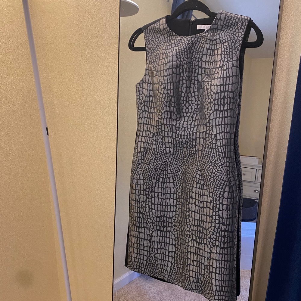 Diane Von Furstenberg Metallic Animal Print Sheath Dress